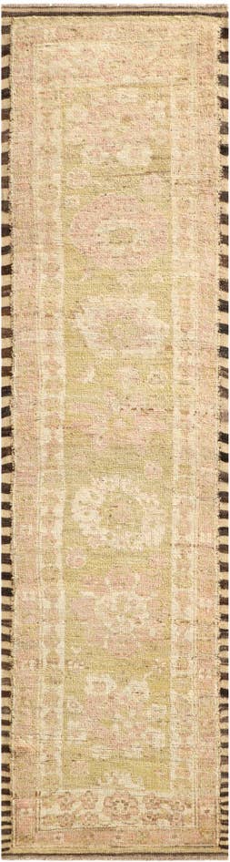 Detail image of 2' 9 x 10' 3 Hand Knotted Oushak Wool Runner Rug