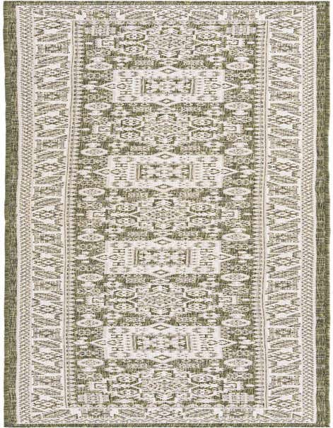 2' 7 x 12' Easy-Clean Aztec Indoor / Outdoor Runner Rug