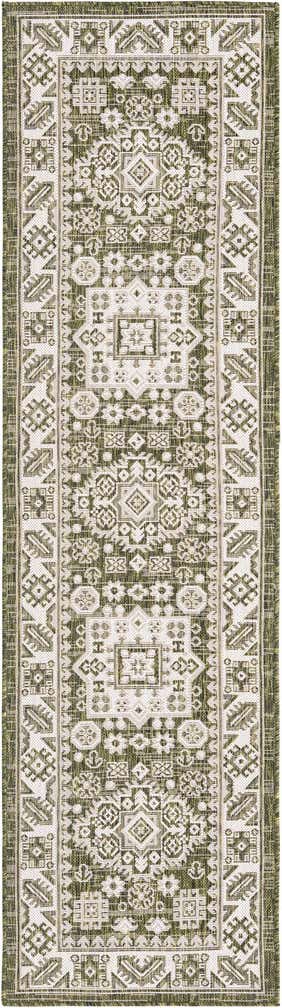 2' x 8' Easy-Clean Aztec Indoor / Outdoor Runner Rug