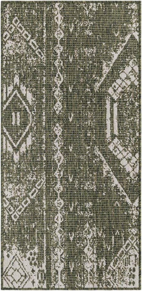 Detail image of 2' x 4' Easy-Clean Bohemian Indoor / Outdoor Runner Rug