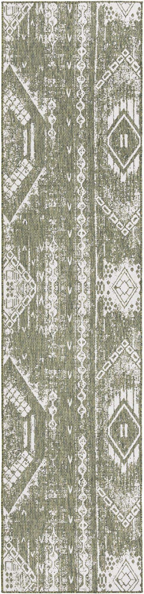 3' 3 x 14' Easy-Clean Bohemian Indoor / Outdoor Runner Rug