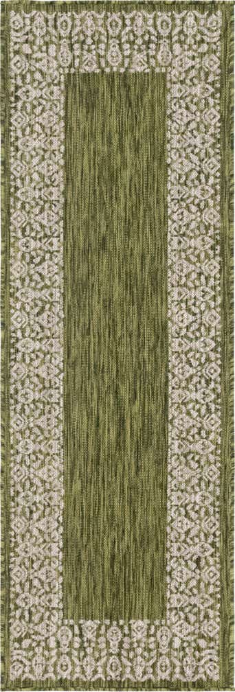 2' x 6' Easy-Clean Border Indoor / Outdoor Runner Rug