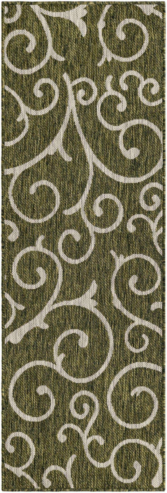 2' x 6' Easy-Clean Botanical Indoor / Outdoor Runner Rug