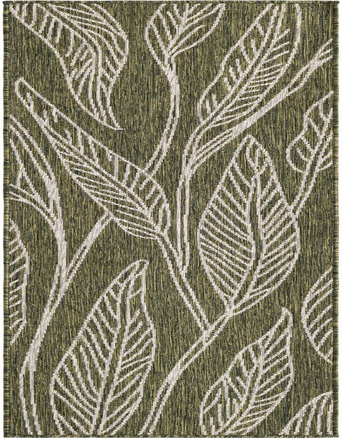 Detail image of 2' x 6' Easy-Clean Botanical Indoor / Outdoor Runner Rug