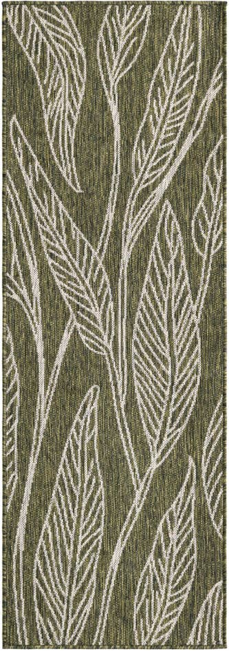Detail image of 2' x 6' Easy-Clean Botanical Indoor / Outdoor Runner Rug