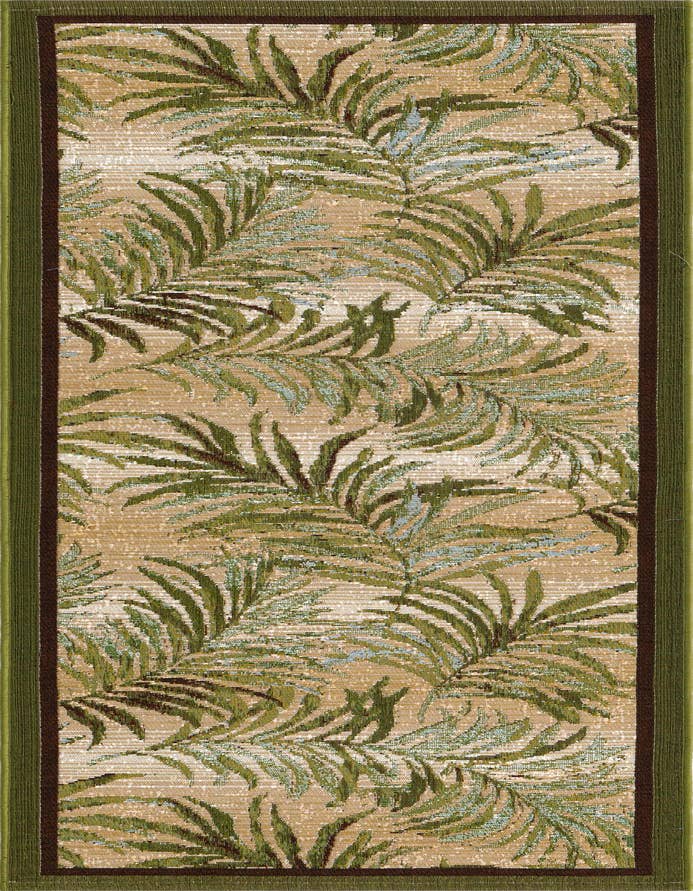 Detail image of 2' x 6' Easy-Clean Botanical Indoor / Outdoor Runner Rug