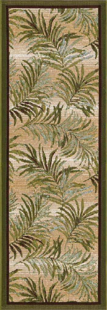 2' x 6' Easy-Clean Botanical Indoor / Outdoor Runner Rug