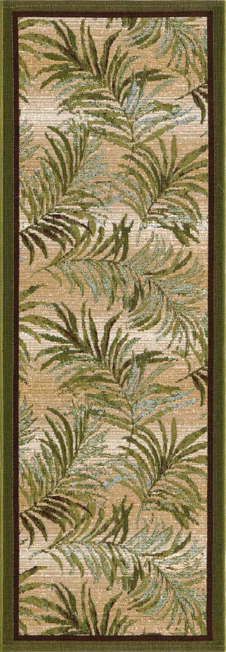 Detail image of 2' x 6' Easy-Clean Botanical Indoor / Outdoor Runner Rug