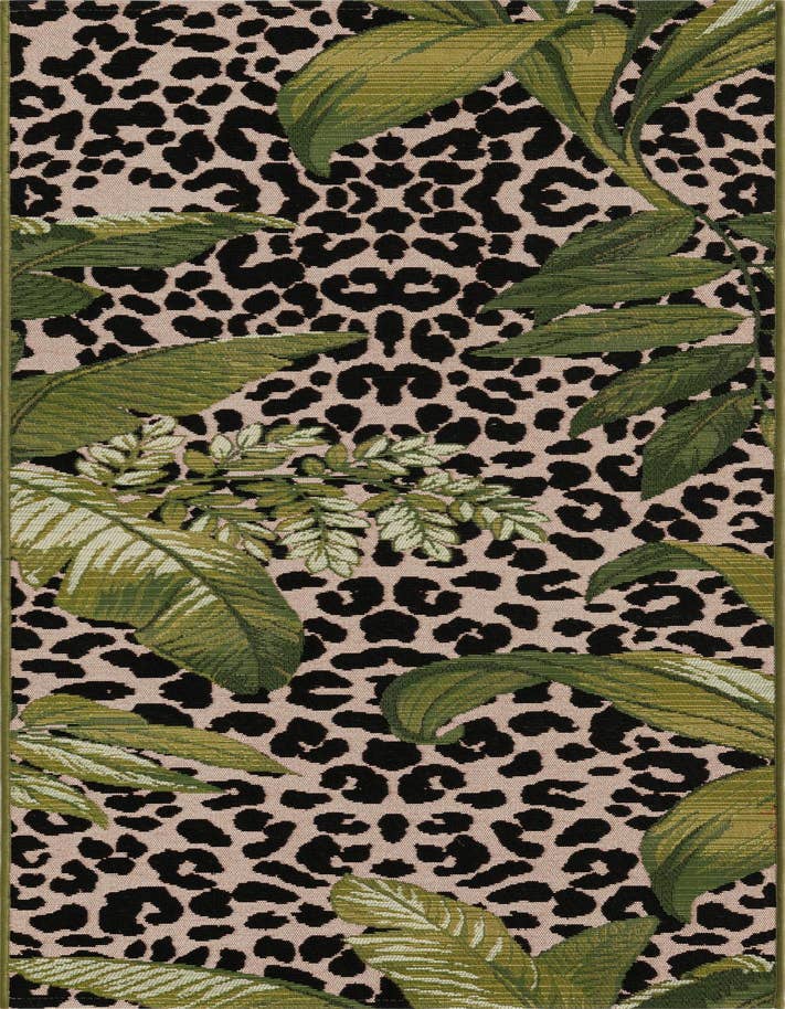 Detail image of 2' x 6' Easy-Clean Botanical Indoor / Outdoor Runner Rug
