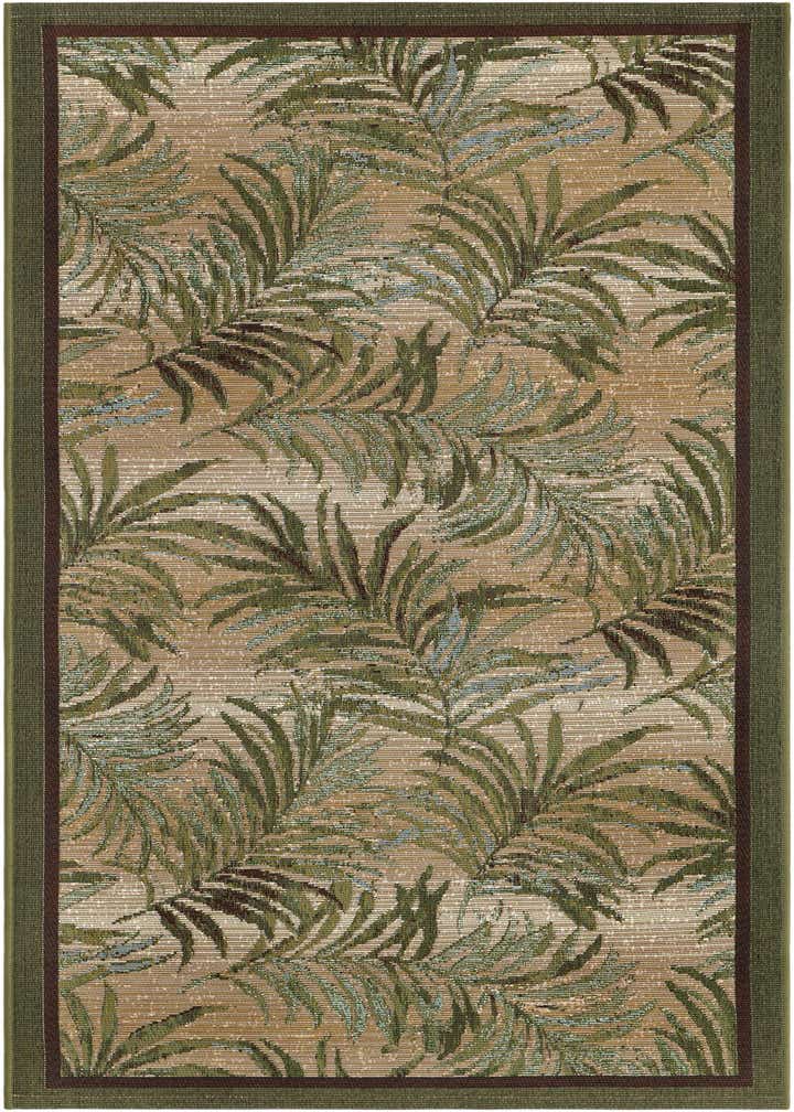 2' 7 x 5' 3 Easy-Clean Botanical Indoor / Outdoor Runner Rug