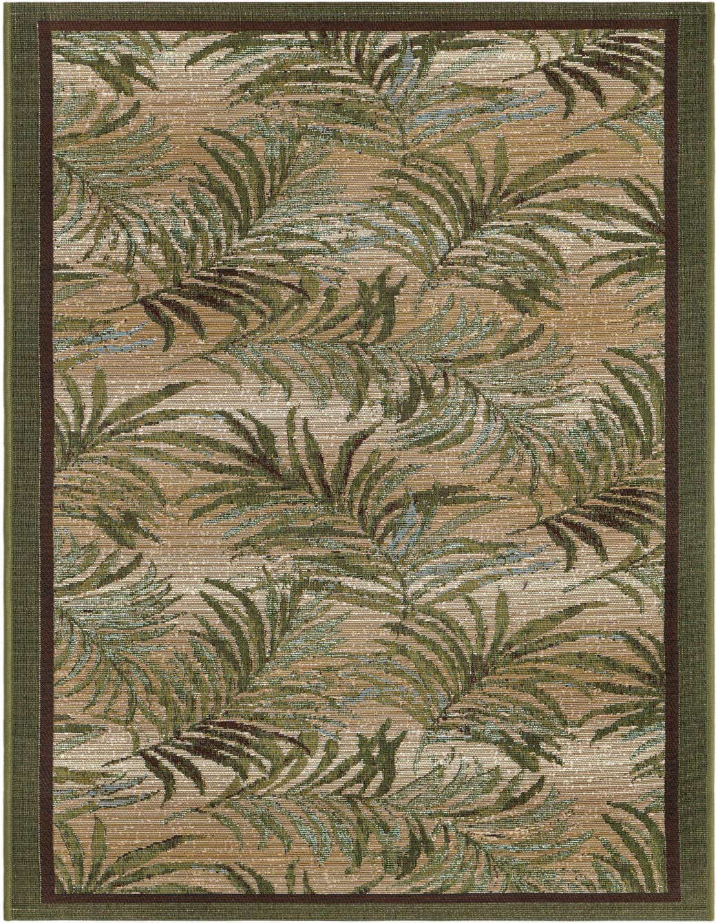 2' 7 x 5' 3 Easy-Clean Botanical Indoor / Outdoor Runner Rug
