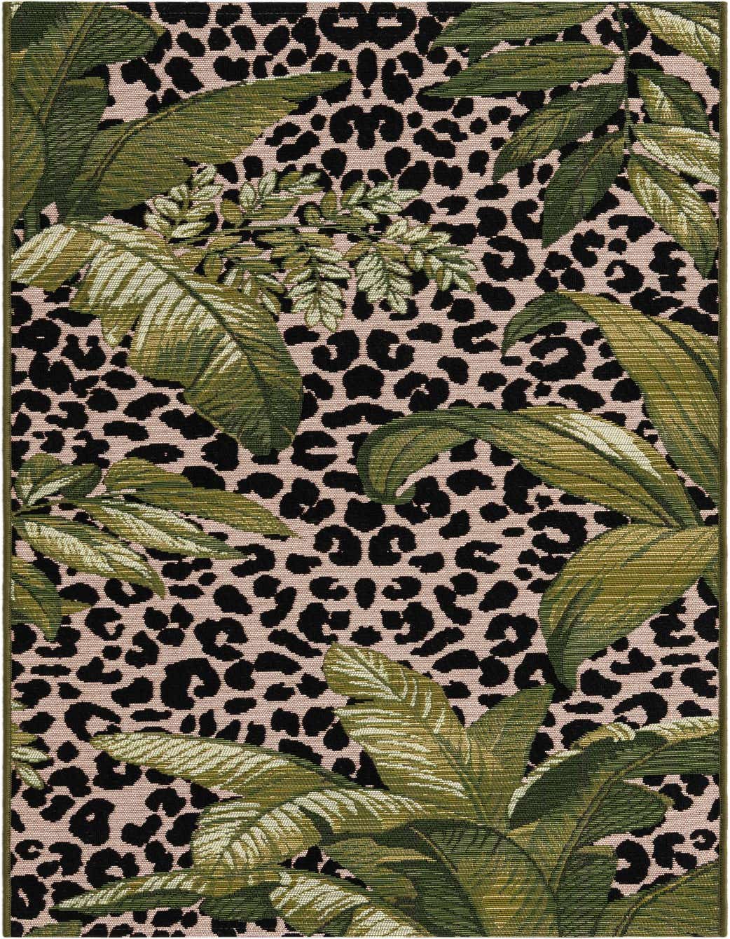 2' 7 x 5' 3 Easy-Clean Botanical Indoor / Outdoor Runner Rug