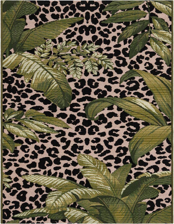 Detail image of 2' 7 x 5' 3 Easy-Clean Botanical Indoor / Outdoor Runner Rug