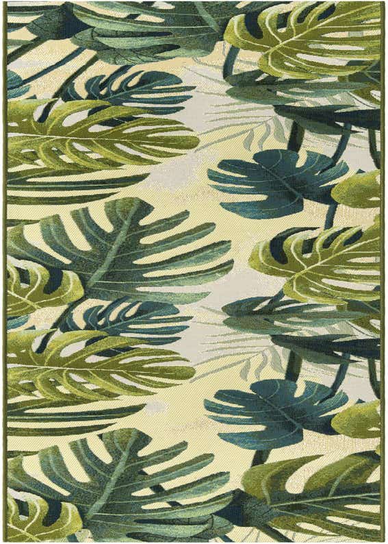 2' 7 x 10' Easy-Clean Botanical Indoor / Outdoor Runner Rug