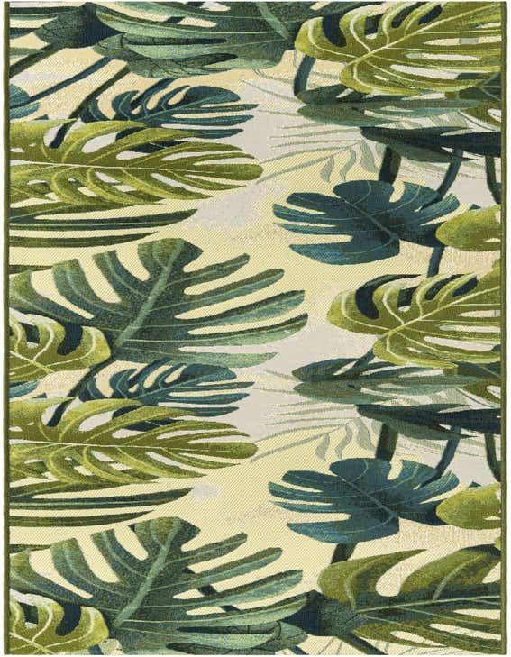 2' 7 x 10' Easy-Clean Botanical Indoor / Outdoor Runner Rug