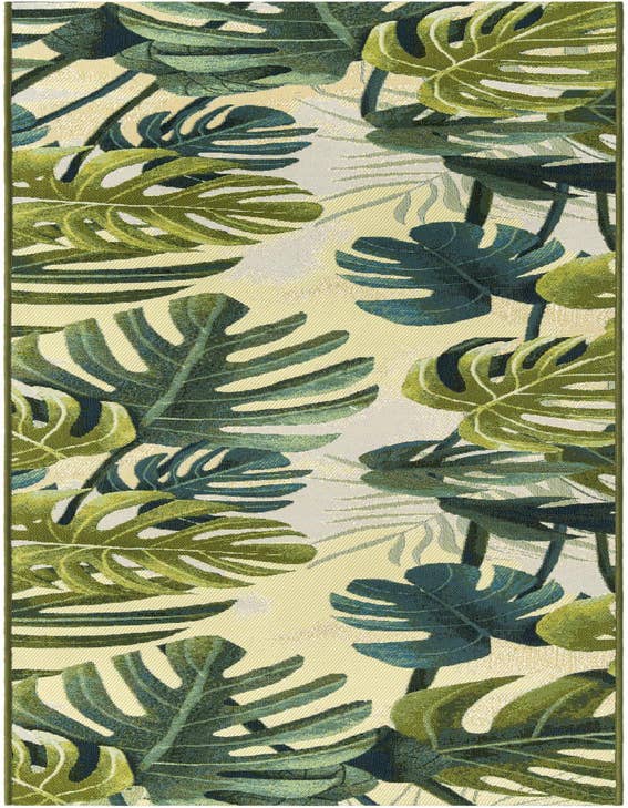 Detail image of 2' 7 x 10' Easy-Clean Botanical Indoor / Outdoor Runner Rug