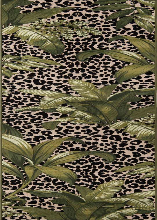 2' 7 x 10' Easy-Clean Botanical Indoor / Outdoor Runner Rug