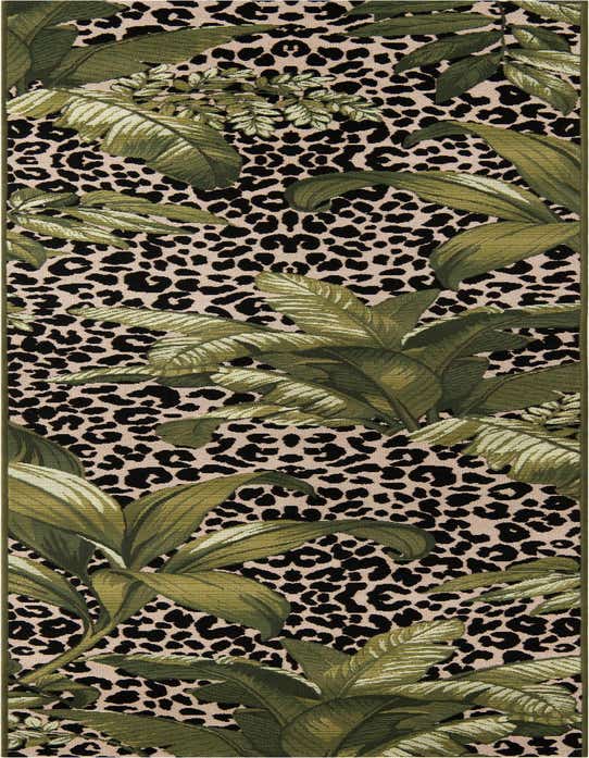 2' 7 x 10' Easy-Clean Botanical Indoor / Outdoor Runner Rug