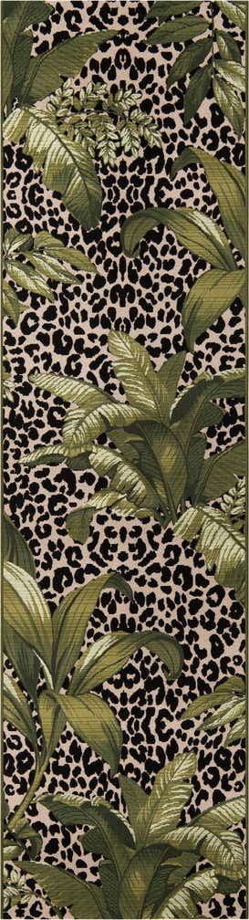 2' 7 x 10' Easy-Clean Botanical Indoor / Outdoor Runner Rug