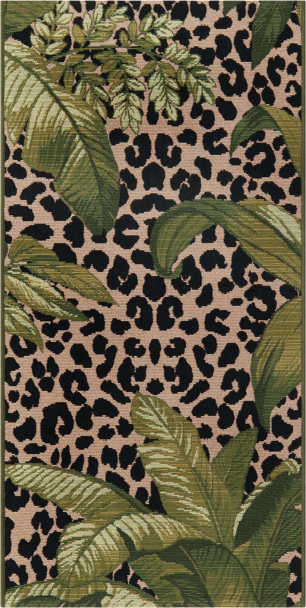 2' x 4' Easy-Clean Botanical Indoor / Outdoor Runner Rug