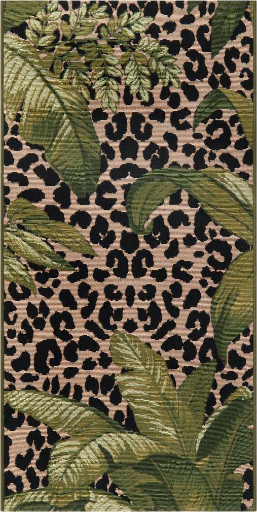 2' x 4' Easy-Clean Botanical Indoor / Outdoor Runner Rug