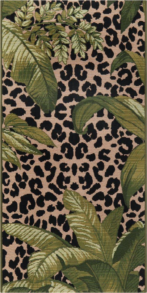 Detail image of 2' x 4' Easy-Clean Botanical Indoor / Outdoor Runner Rug