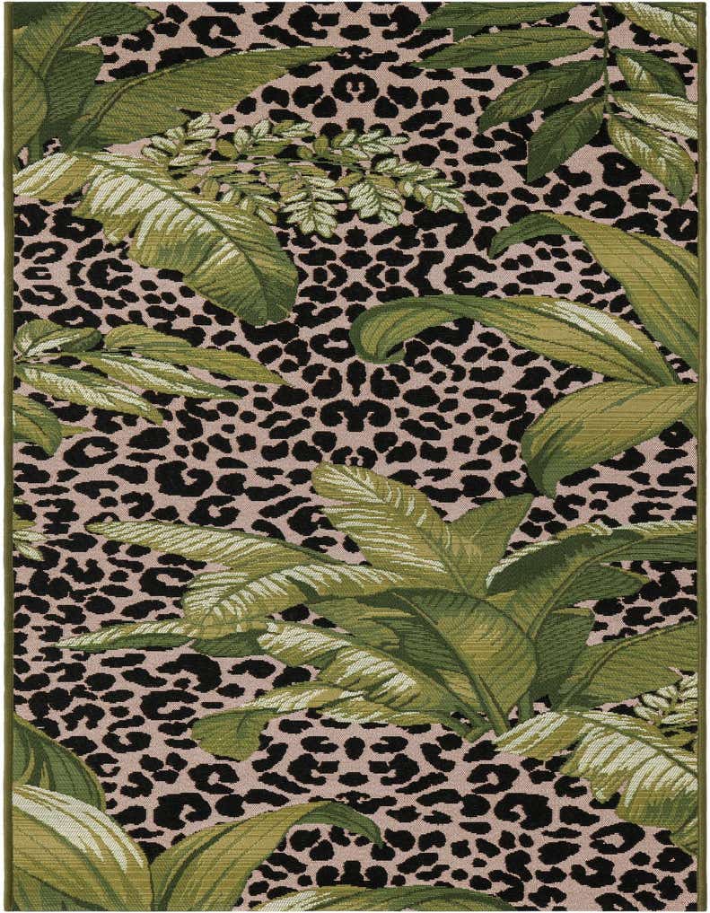 2' 7 x 7' Easy-Clean Botanical Indoor / Outdoor Runner Rug