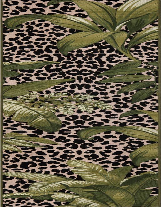 Detail image of 2' x 8' Easy-Clean Botanical Indoor / Outdoor Runner Rug