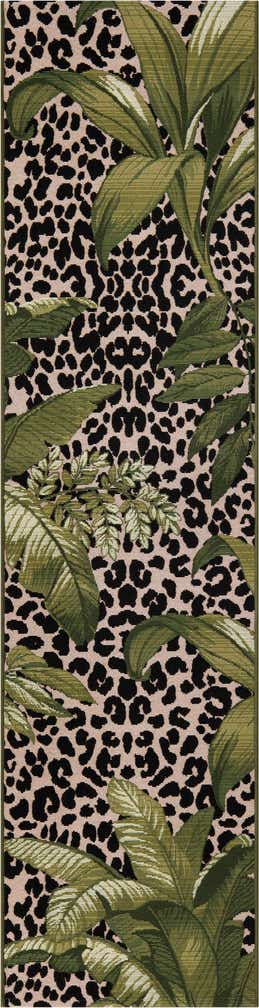 2' x 8' Easy-Clean Botanical Indoor / Outdoor Runner Rug