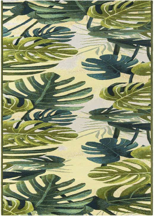 2' 7 x 11' Easy-Clean Botanical Indoor / Outdoor Runner Rug