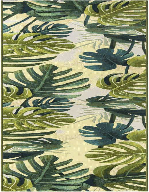 2' 7 x 11' Easy-Clean Botanical Indoor / Outdoor Runner Rug