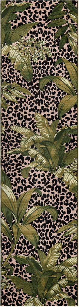 2' 7 x 11' Easy-Clean Botanical Indoor / Outdoor Runner Rug