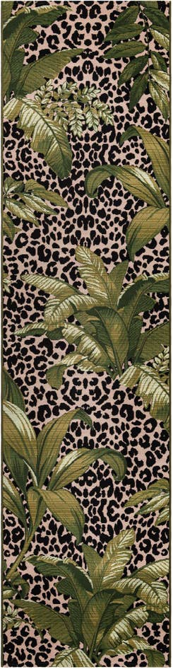Detail image of 2' 7 x 11' Easy-Clean Botanical Indoor / Outdoor Runner Rug