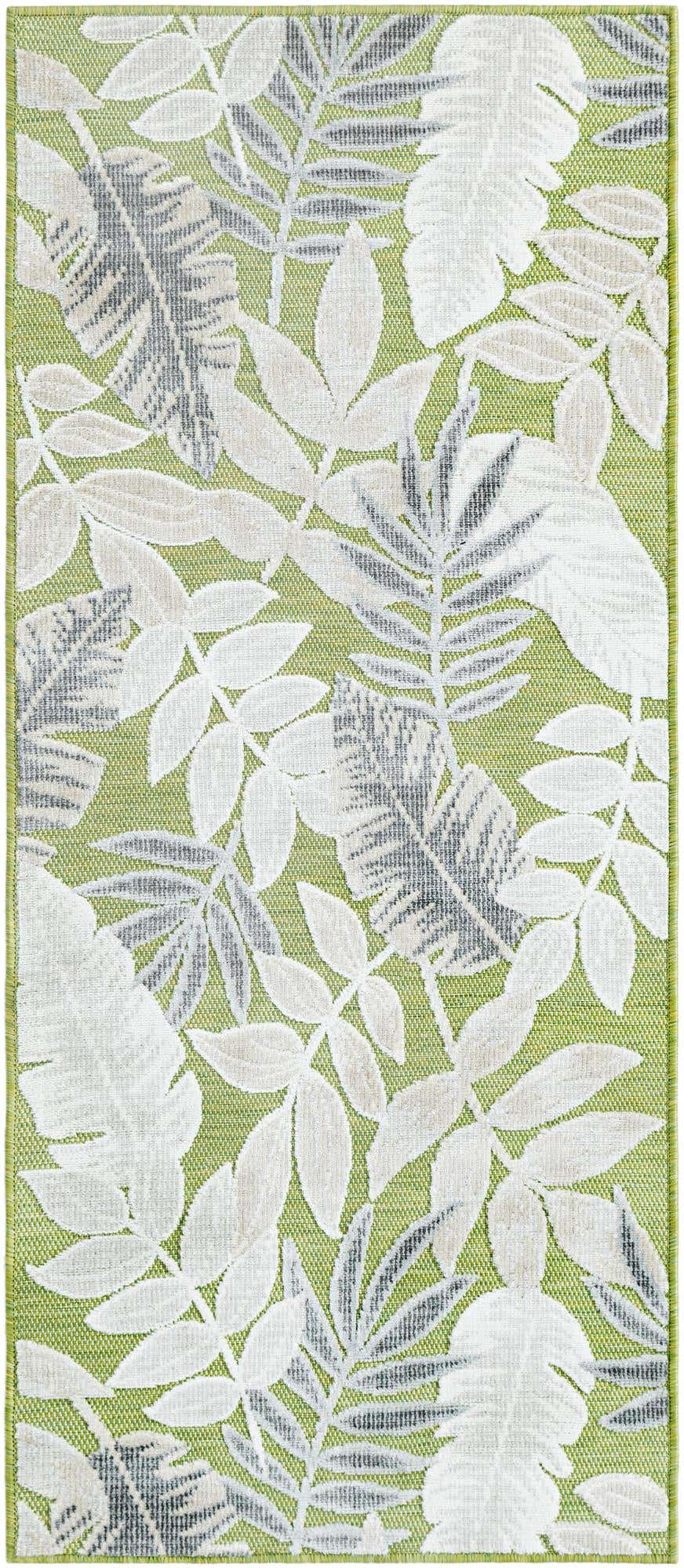 2' 2 x 5' 3 Easy-Clean Botanical Indoor / Outdoor Runner Rug