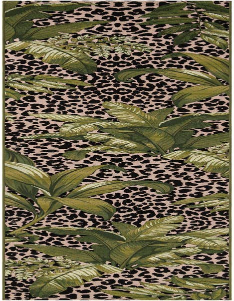 Detail image of 2' 7 x 12' Easy-Clean Botanical Indoor / Outdoor Runner Rug