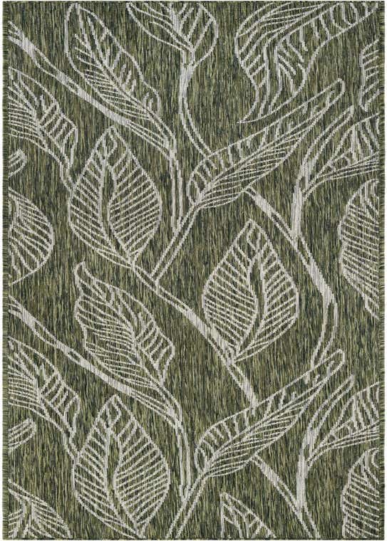2' 7 x 10' Easy-Clean Botanical Indoor / Outdoor Runner Rug