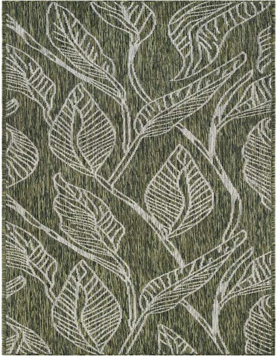 2' 7 x 10' Easy-Clean Botanical Indoor / Outdoor Runner Rug