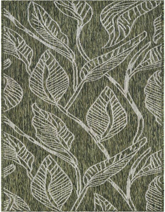 Detail image of 2' 7 x 10' Easy-Clean Botanical Indoor / Outdoor Runner Rug