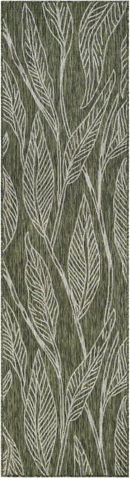 Detail image of 2' 7 x 10' Easy-Clean Botanical Indoor / Outdoor Runner Rug