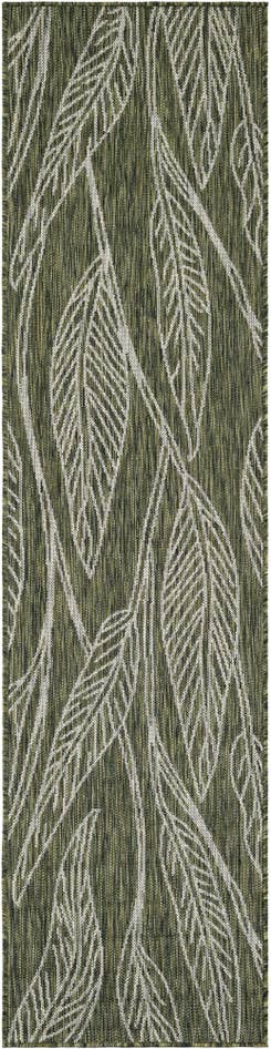 Detail image of 2' x 8' Easy-Clean Botanical Indoor / Outdoor Runner Rug