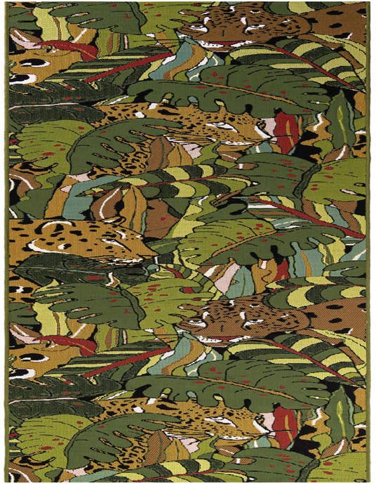 Detail image of 2' 7 x 10' Easy-Clean Botanical Indoor / Outdoor Runner Rug