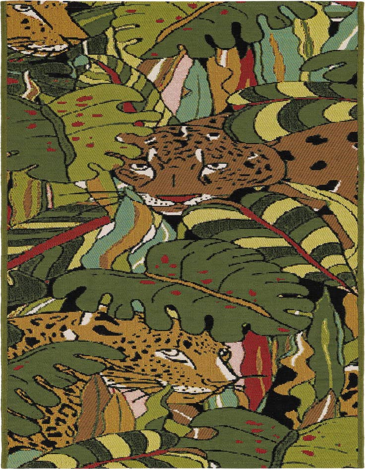 Detail image of 2' x 5' Easy-Clean Botanical Indoor / Outdoor Runner Rug