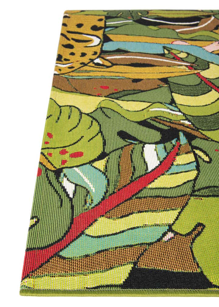 2' x 8' Easy-Clean Botanical Indoor / Outdoor Runner Rug