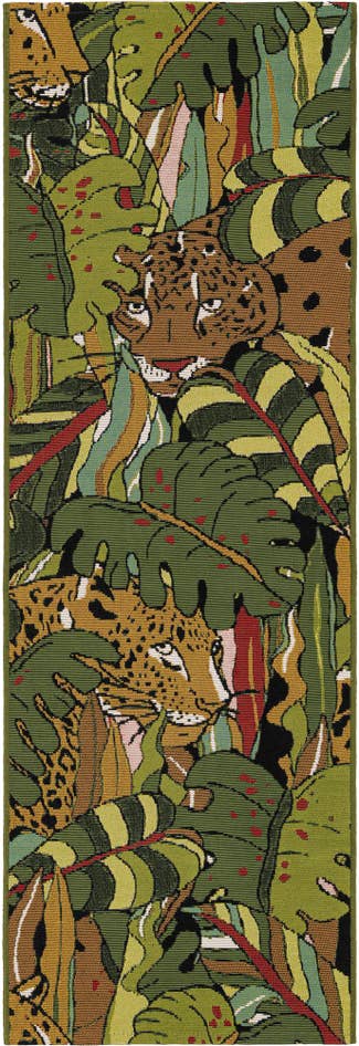 Detail image of 2' x 6' Easy-Clean Botanical Indoor / Outdoor Runner Rug