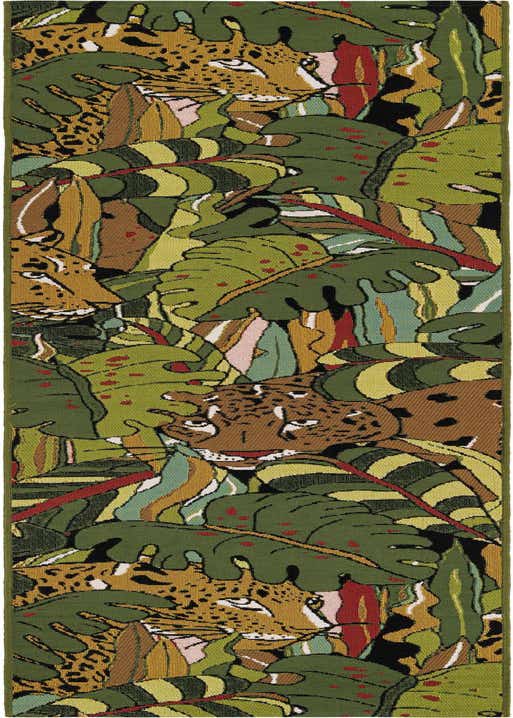 2' x 8' Easy-Clean Botanical Indoor / Outdoor Runner Rug