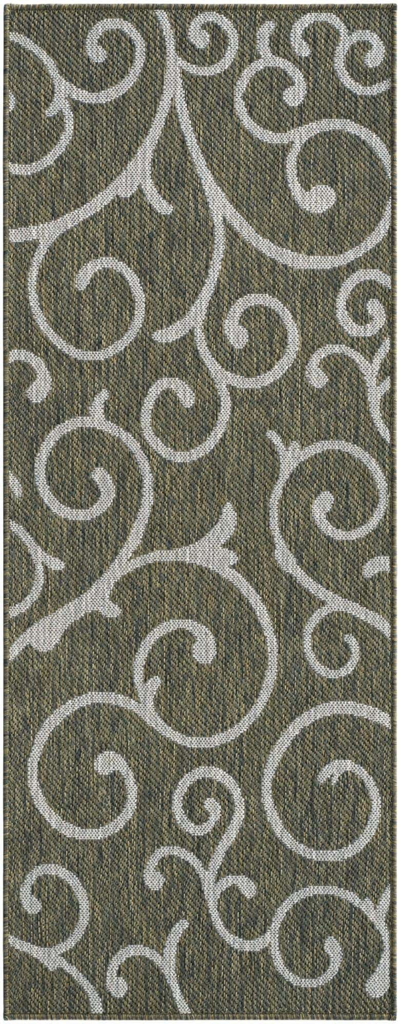 2' x 5' 3 Easy-Clean Botanical Indoor / Outdoor Runner Rug