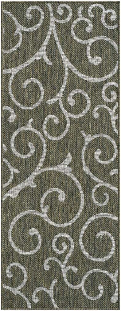2' x 5' 3 Easy-Clean Botanical Indoor / Outdoor Runner Rug