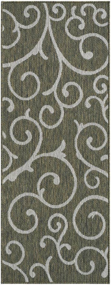 Detail image of 2' x 5' 3 Easy-Clean Botanical Indoor / Outdoor Runner Rug