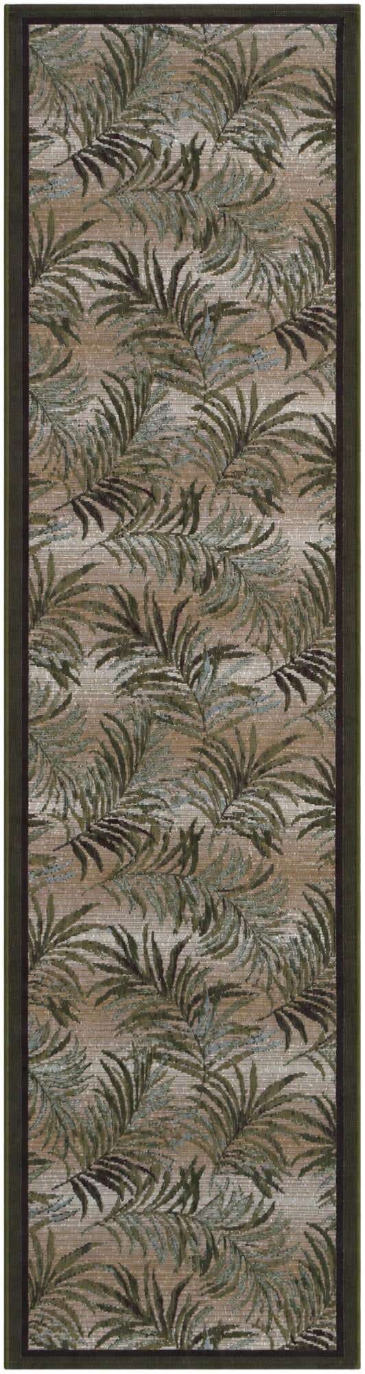 2' 7 x 10' Easy-Clean Botanical Indoor / Outdoor Runner Rug