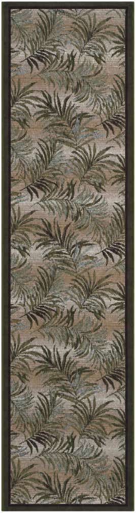 2' 7 x 10' Easy-Clean Botanical Indoor / Outdoor Runner Rug